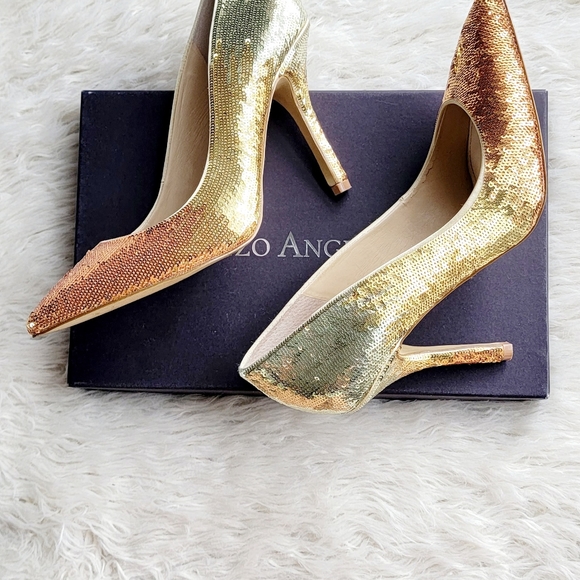 Ombre Gold Sequin Heels - Picture 3 of 7
